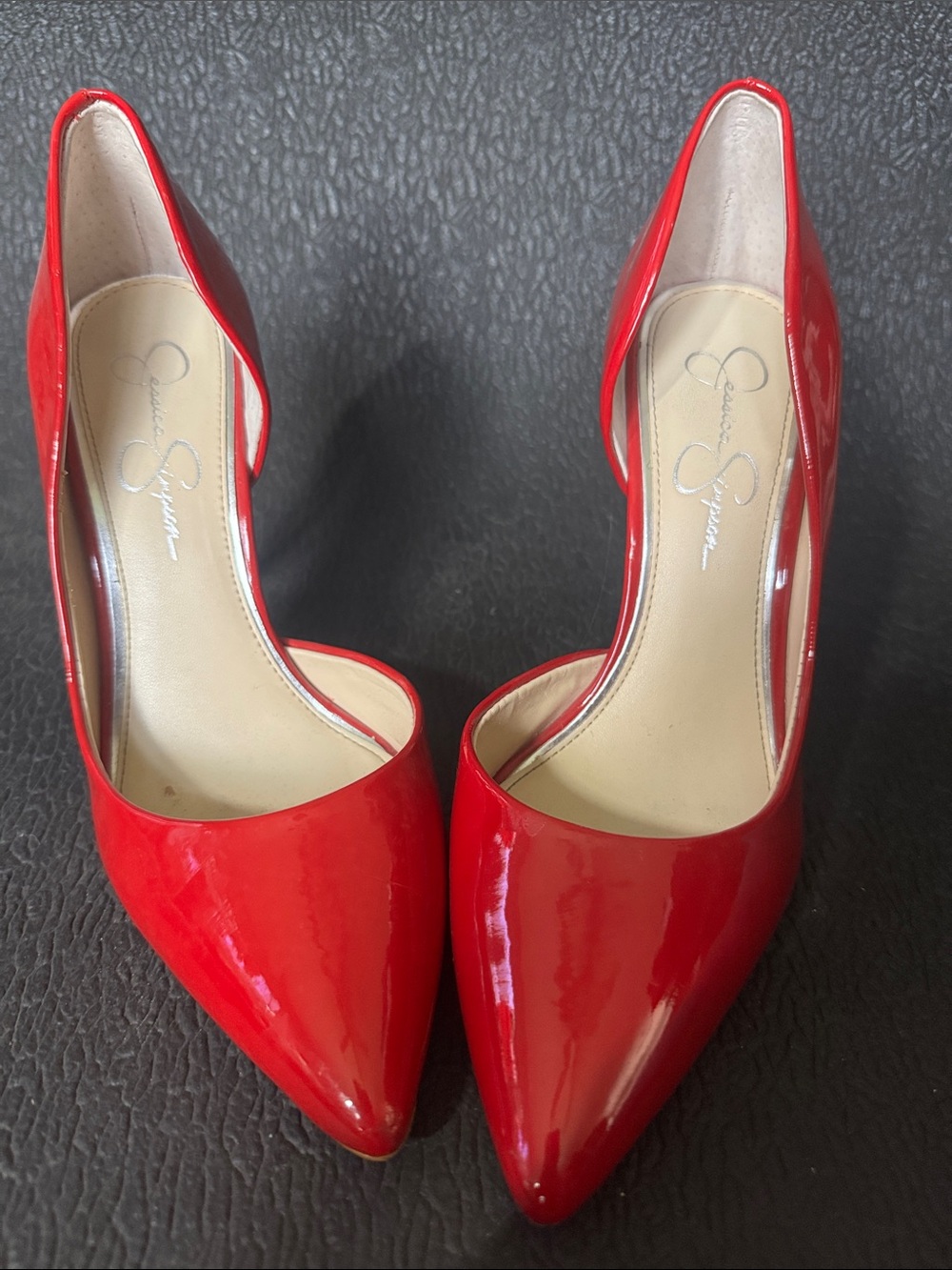 Jessica Simpson Red Patent Pointed-Toe D'Orsay Pumps